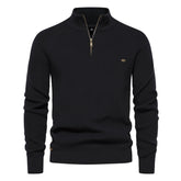 Athletic Half Zip High Neck Long Sleeve Winter Men Knit Pullover Sweater